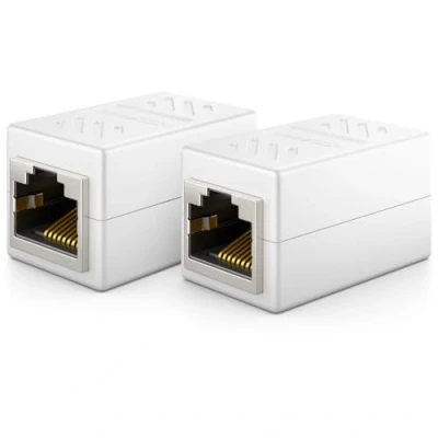 Abbildung von deleyCON 2X CAT6 Kupplung Verbinder Netzwerkkabel Patchkabel Ethernet Kabel Adapter Modular Geschirmt RJ45 Buchse DSL LAN Weiß