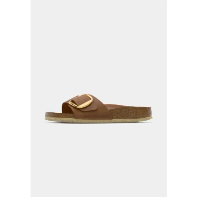 Abbildung von Birkenstock Madrid Pantolette flach, Damen, Größe: 38, Cognac Schuhe