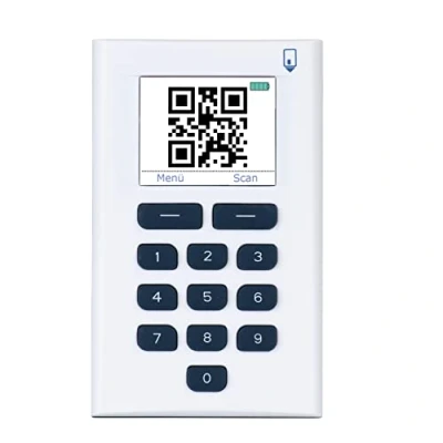 Abbildung von HeiTrade Digipass 882 QR Chip TAN Generator, Foto, für Online Banking nur Sparkasse, BW Bank, und DKB (DKB mit der kostenpflichtigen Girocard), Weiß/Blau