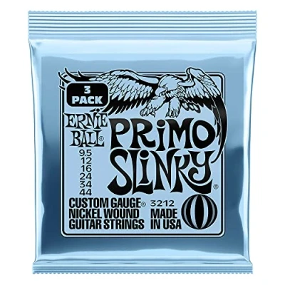 Abbildung von Ernie Ball Primo Slinky Nickel Wound E Gitarrensaiten, 3er Pack, Stärke 9.5 44