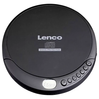 Abbildung von Lenco CD Player 200 Discman mit LCD Display Batterie und Netzfunktion Hörbuchfunktion Inklusive Stereo Kopfhörer, H USB Ladekabel Schwarz, Anti Schock