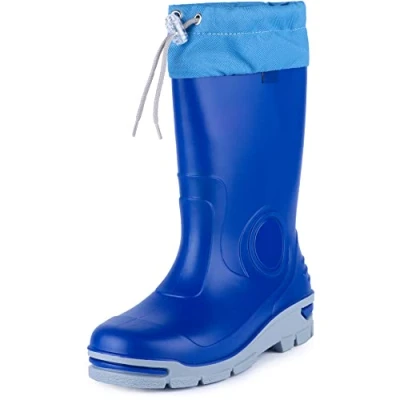 Abbildung von Ladeheid Gummistiefel Kinder mit Schnürung Hohe Regenstiefel für Jungen und Mädchen Bequeme, rutschfeste federleichte Regenschuhe alle Jahreszeiten LARB014 (Kornblume, 25 26 EU)