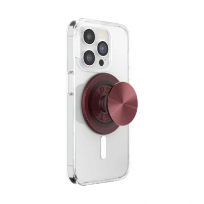 Abbildung von PopSockets: PopGrip Round für MagSafe Inklusive Adapterring Ausziehbarer Sockel und Griff mit einem Austauschbarem Top Smartphones Hüllen Alum Radial Oxblood