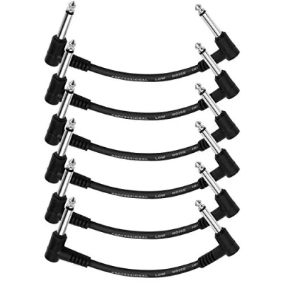 Abbildung von Donner 6 Zoll Gitarre Patch Kabel Effekt Pedal schwarz Pack