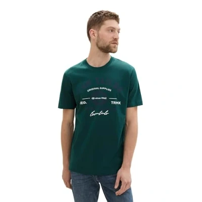 Abbildung von TOM Tailor MIT LOGO Tshirt print, Herren, Größe: XL, Deep green lake