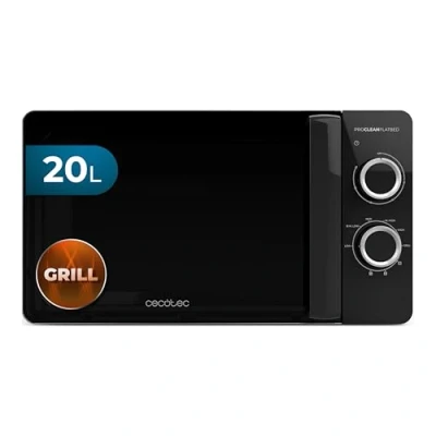 Abbildung von Cecotec Mikrowelle mit Grill Proclean 3130 Flatbed. Kapazität 20 l, 700 W, 6 Stufen, 800 W Grill, schnelles und goldenes Garen, FullCrystal Design 3DWave Technologie für effizientes Kochen