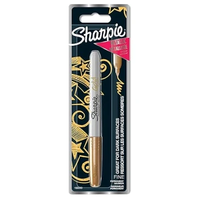 Abbildung von Sharpie Metallic Permanentmarker Marker Stifte mit feiner Spitze Gold Tinte 1 Stück