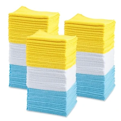 Abbildung von Amazon Basics Mikrofaser Reinigungstuch, 30.5 x 40.6 cm, 144 Stück, Mehrfarbig