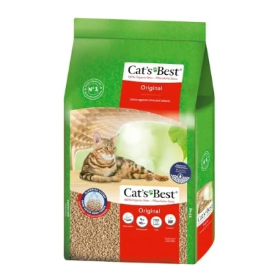 Abbildung von Cat&#039;s Best Original Katzenstreu, 100 % pflanzliche Katzen Klumpstreu mit maximaler Saugkraft bekämpft Gerüche natürlich aktiv, 17,2 kg/40 l