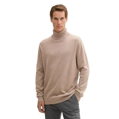Abbildung von TOM Tailor Rollkragen Strickpullover, Herren, Größe: Small, Parasol brown melange