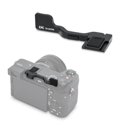 Abbildung von JJC A6700 Faltbare Metall Daumen Hoch Griff für Sony Alpha 6700 Kamera, ILCE Hot Shoe Abdeckung Aluminiumlegierung Daumenauflage Unterstützung Verbesserte Handgriff mit Silikon Schutz