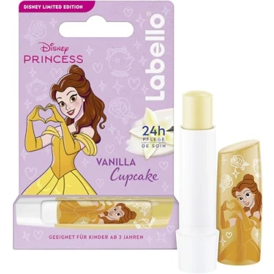 Abbildung von Labello Vanilla Cupcake Limited Disney Princess Edition, duftender Lippenpflegestift mit süßem Vanillearoma, pflegender Lippenbalsam für Kinder ab 3 Jahren (4,8 g)