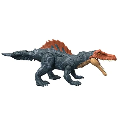 Abbildung von Mattel Jurassic World: Ein neues Zeitalter Massive Action Siamosaurus Dinosaurierfigur, Angriffsbewegung und Beißfunktion, Reihe verschiedener Bewegungen, physischer digitaler Spielspaß HDX51