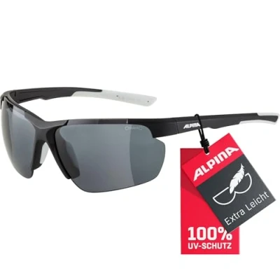 Abbildung von ALPINA DEFEY HR Verzerrungsfreie und Bruchsichere Sport &amp; Fahrradbrille Mit 100% UV Schutz Für Erwachsene, black white matt, One Size