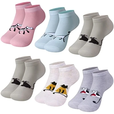 Abbildung von L&amp;K II 12 Paar Damen Sneaker Socken Füßlinge mehrfabrig mit verschiedene Muster 2125 N 35 38