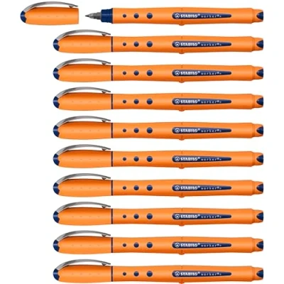Abbildung von Tintenroller STABILO worker+ medium 10er Pack blau