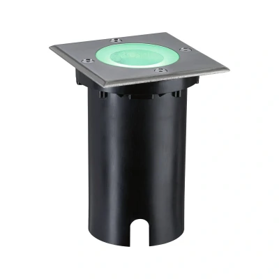Abbildung von Paulmann 94846 LED Außenleuchte Bodeneinbauleuchte Smart Home Zigbee Floor IP67 eckig 110x110mm RGBW+ 4,9W 300lm 230V Eisen gebürstet