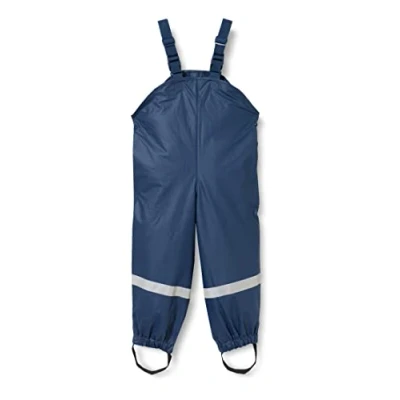 Abbildung von Playshoes Unisex Kinder Matschhose Regenlatzhose Textilfutter Wind Und Wasserdichte Regenhose Regenbekleidung, Marine, 92 EU