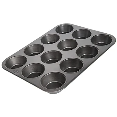 Abbildung von wenco Muffinform 12er antihaft Backblech, Spülmaschinengeeignet, Karbonstahl Muffinblech für 12 Muffin Hitzebeständig bis 220C, schwarz