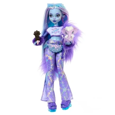 Abbildung von Monster High Abbey Bominable Yeti mit Mammut Haustier und Accessoires Spuktastischer Schneeflocken Look für Kinder ab 4 Jahren, HNF64