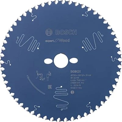 Abbildung von Bosch Professional 2608644342 Kreissägeblatt Expert for Wood (für Holz, 254 x 30 2,6 mm, Zähne 54, Zubehör Kreissäge), Farbe, Size