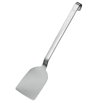 Abbildung von Rösle Haken Pfannenschaufel, Hochwertiger Pfannenwender mit abgrundetem Blatt, Edelstahl 18/10, Spülmaschinengeeignet, 33 Cm