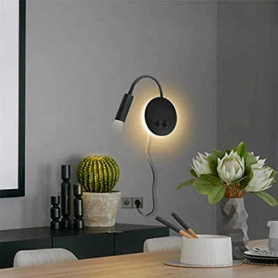 Abbildung von Budbuddy LED Bettleuchten Wohnzimmer Leselampen Modern Leselicht Schwenkbar Bettlampe mit schalter Wandleuchte innen Wandbeleuchtung Flur Schlafzimmer Treppen Hotels Nachttischlampe 3W+8W