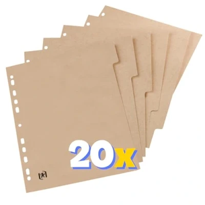 Abbildung von Oxford Register Touareg, DIN A4, 5 teilig, aus Recycling Kraftkarton, beige, 20 Stück
