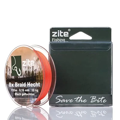 Abbildung von Zite Fishing 8X Geflochtene Angel Schnur Geflechtschnur 8 Braid Barsch Zander Hecht Angeln Rundgeflochten 155m Orange (Hecht)
