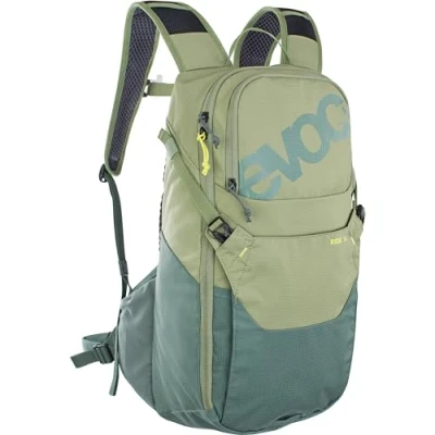 Abbildung von EVOC RIDE 16 Fahrradrucksack, Backpack für Outdoor Aktivitäten &amp; Alltag (Trekkingrucksack mit cleverem Taschenmanagement, belüftet durch Rückenpolsterung, Trinkrucksack Trinkblasenfach), Olive
