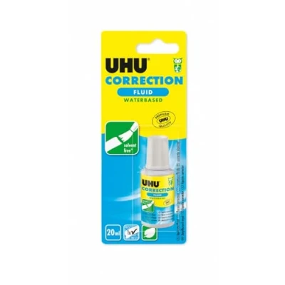 Abbildung von UHU Korrekturflasche Flasche mit Korrekturflüssigkeit, präzise, schnell trocknend, weiß, 20 ml