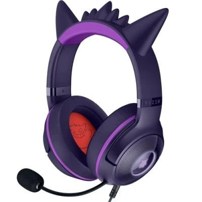 Abbildung von Razer Kraken Kitty V2 Gengar Edition USB Headset (Gengar Stacheln, Streamreaktive Beleuchtung, HyperClear Kardioidenmikrofon, Triforce 40 mm Treiber, 7.1 Surround Sound) Violett