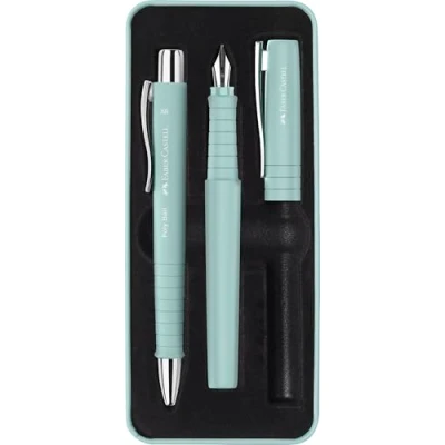 Abbildung von FABER CASTELL 241053 Schreibset Poly Pen mit Kugelschreiber und Füller, caribic blue