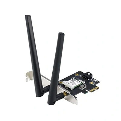 Abbildung von ASUS PCE AXE5400 WiFi 6E PCI E Adapter (Zwei Externe Antennen, 6Hz Band, 160MHz, Bluetooth 5.2, WPA3, OFDMA, MU MIMO)