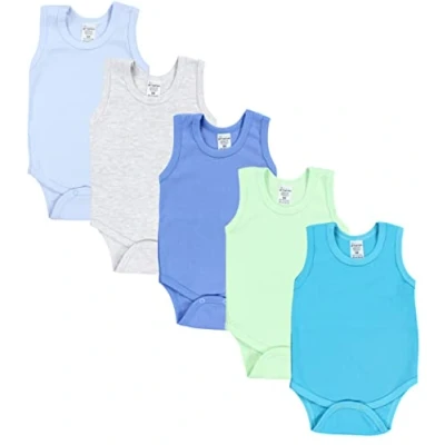 Abbildung von TupTam Baby Jungen Achselbody Weicher Body im 5er Pack aus Baumwolle, Unifarben OEKO TEX zertifiziert, Farbe: Farbenmix 2, Größe: 110