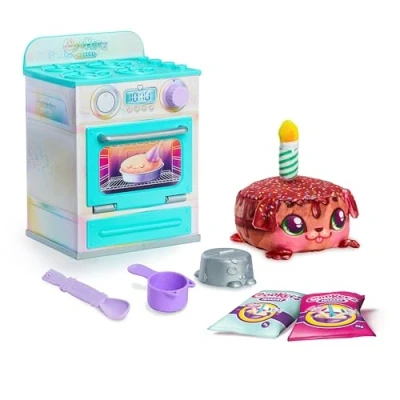 Abbildung von Cookeez Makery Ofen für Party Leckereien, Misch deinen Kuschelfreund! Erwärme die Teigmischung und erschaffe einen warmen, duftenden interaktiven Geburtstagskuchen, Welche Leckerei wird es sein?
