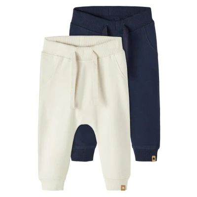 Abbildung von Name it Nbntakki PANT Unisex 2 PACK Stoffhose für Kinder, Größe: 86, Dark blue/beige
