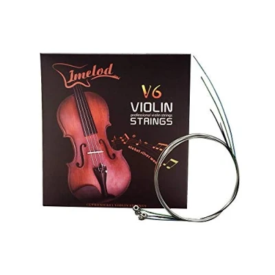 Abbildung von Imelod Violinsaiten Universal 2 Set (G D A E) Violine Fiddle String Saiten Stahlkern Nickel Silber umwickelt mit vernickeltem Kugelende für Violinen