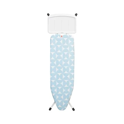Abbildung von Brabantia Bügelbrett B XL Dampferzeuger Mittelgroß &amp; Faltbar Höhenverstellbar rutschfeste Gummifüße Angepasster Baumwollbezug Kinder Transportsicherung Fresh Breeze 124 x 38 cm