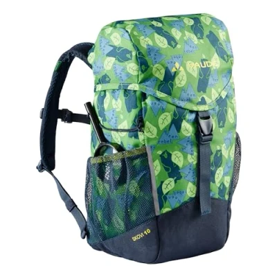 Abbildung von VAUDE Kinderrucksack Skovi für Jungen &amp; Mädchen, komfortabler Wanderrucksack Kinder 10 L in grün, Wetterfester Schulrucksack mit viel Stauraum reflektierende Elemente, Parrot Green/Eclipse
