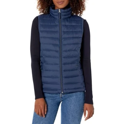 Abbildung von Amazon Essentials Damen Leichte, Wasserbeständige Pufferweste, Verstaubar, Marineblau, XL