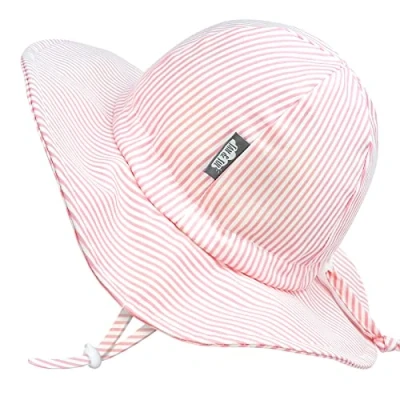 Abbildung von Jan &amp; Jul Baby Sonnenhut für Mädchen mit Verstellbarem Kinnriemen (M: 6 24 Monate, Rosa Streifen)