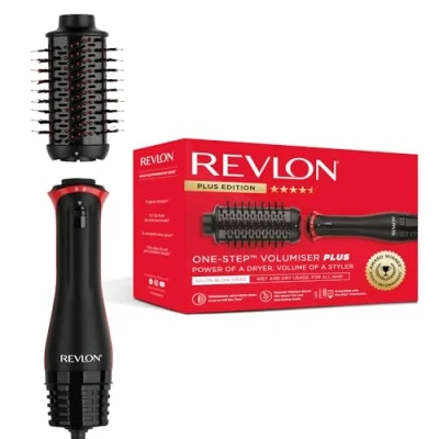 Abbildung von REVLON PROFESSIONAL One Step Volumiser Plus (Abnehmbarer Kopf, Keramik Titan Platte, Gemischte Styling Borsten mit Aktivkohle Pins, Turmalin Ionic Technology), RVDR5298E