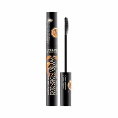 Abbildung von Eveline Cosmetics Extension Volume Mascara, verlängernd und pflegend, 10 ml, Schwarz
