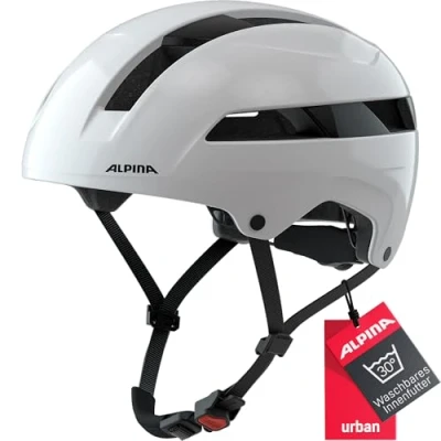 Abbildung von ALPINA SOHO Extrem Robuster, Leichter &amp; Individuell Anpassbarer Urban Fahrradhelm Für Erwachsene, white gloss, 51 56 cm