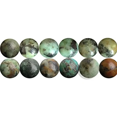 Abbildung von SKYBEADS Natürliche Grüner Türkis Stein Runde 8mm Edelstein Perlen zum Auffädeln 38cm Strang Approx 46 Stück