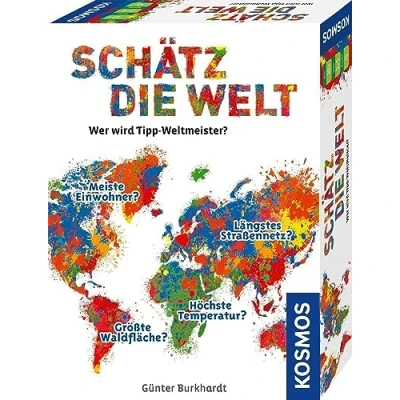 Abbildung von KOSMOS 682866 Schätz die Welt, Wer Wird Wett Weltmeister? Geografie Spiel über Länder der Erde, ab 10 Jahre, für 2 5 Personen, Weltreise Spiel, Europa Reise um Welt