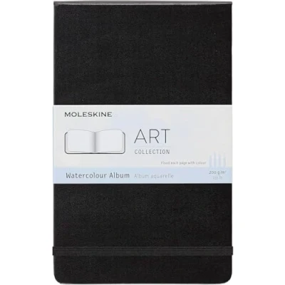 Abbildung von Moleskine Art Collection, Aquarell Album (Zeichenheft, Hardcover, Papier geeignet für Aquarellstifte und Farben, Großformat 13 x 21 cm, 72 Seiten) schwarz