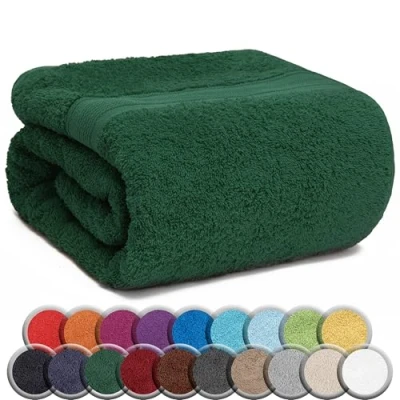 Abbildung von NatureMark SAUNATUCH/Badetuch Premium Qualität 80x200cm Sauna Handtuch 100% Baumwolle Farbe: Dunkel Grün