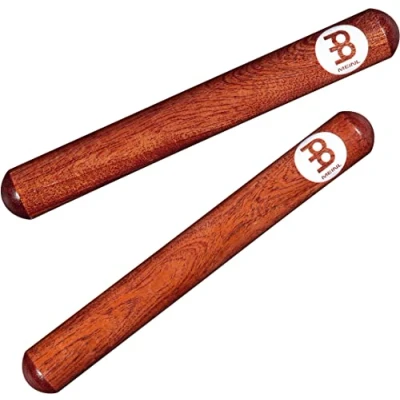 Abbildung von Meinl Percussion Wood Claves Classic 1 Paar zylindrische Klanghölzer Mit schneidendem Sound Musikinstrument Walnuss, Natur (CL1RW)